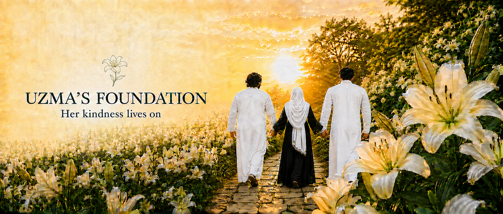Uzma’s Foundation – Her kindness lives on, with a mother and her two sons among white lilies